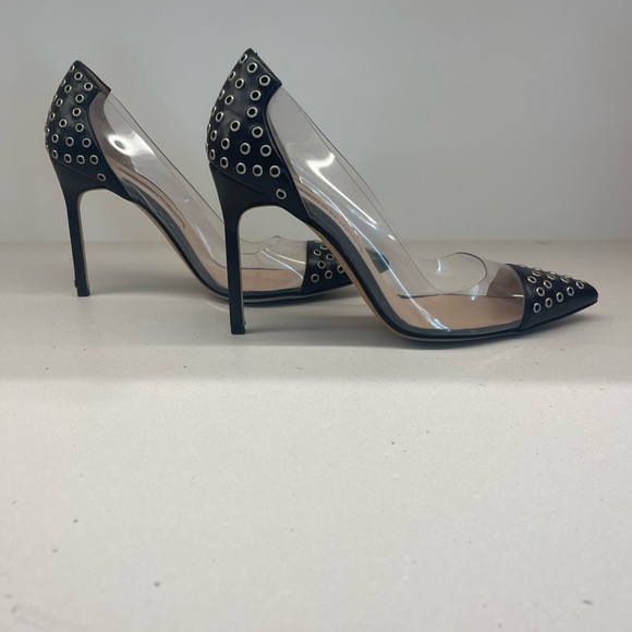 Manolo Blahnik studded black pump with lucite sides - Picture 5 of 8